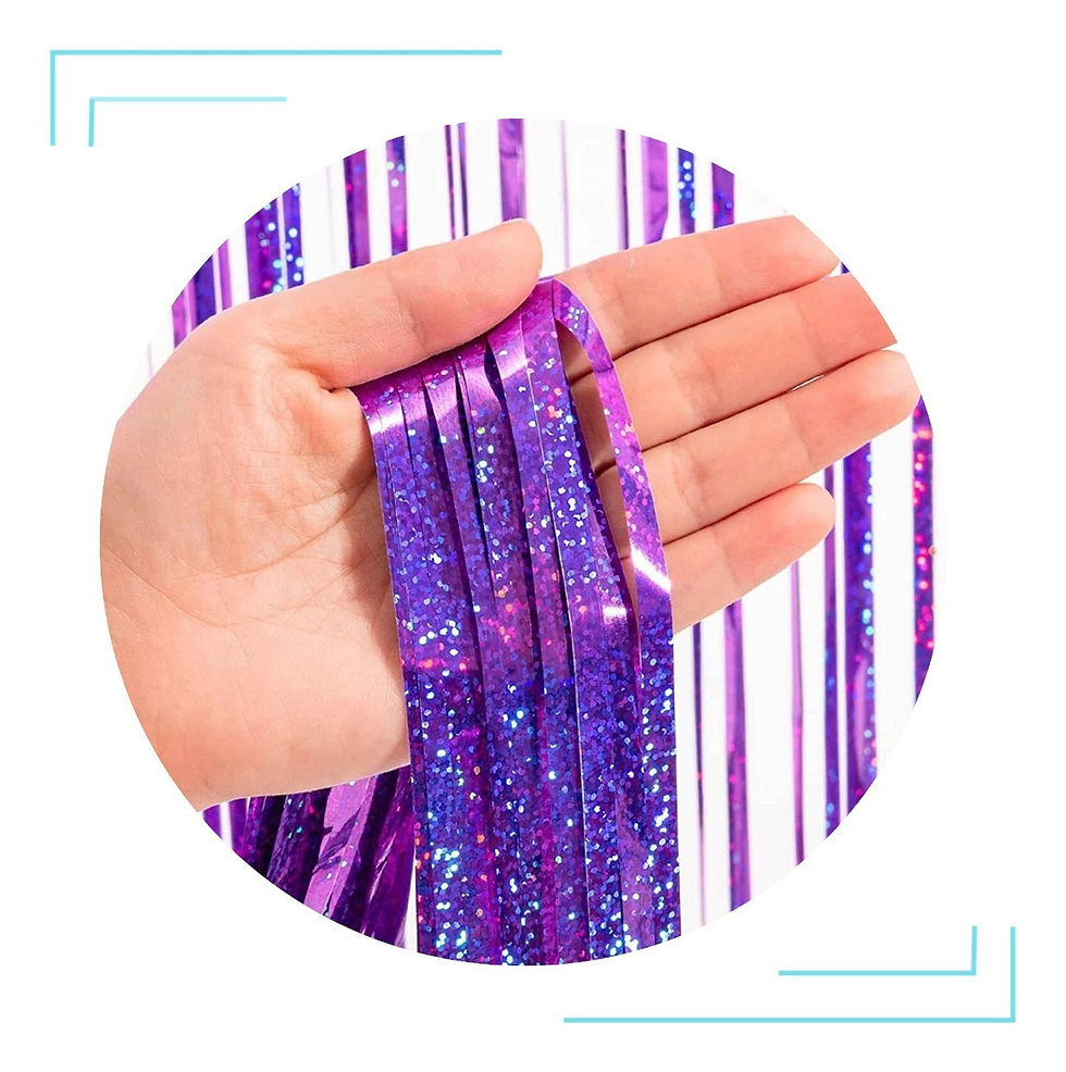 Kit6 Pcs Cortinas Tema Painel Fitas Metalizada Festa 1 X 2m(lilás)