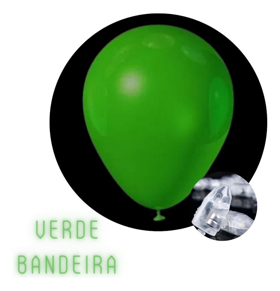 Balões Led Bexiga Luminosa Kit C/ 20 Und Temos Todas Cores(verde bandeira)