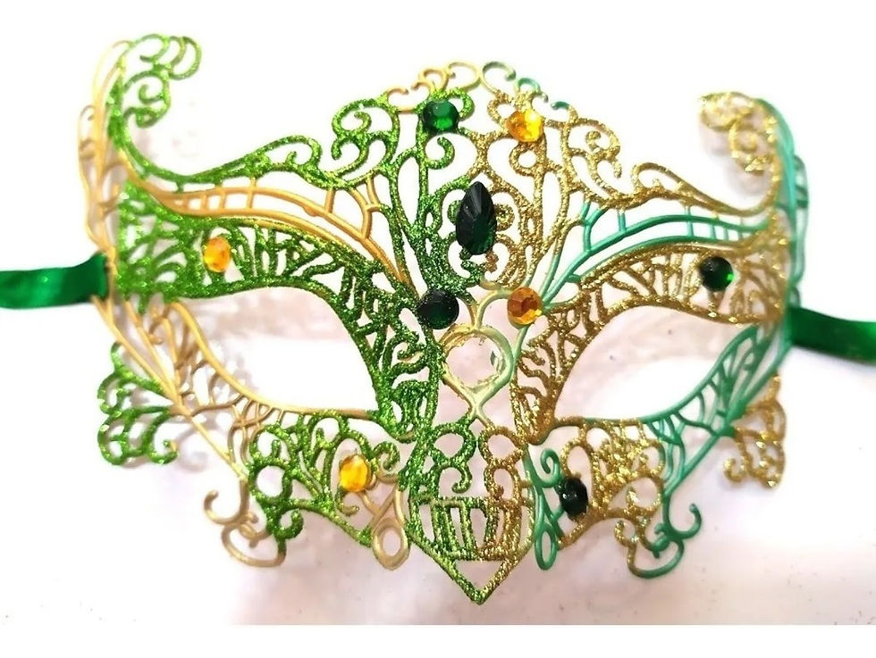 Kit 40 Mascaras Carnaval Aramada Luxo Festa Fantasia Teatro(verde e amarelo)