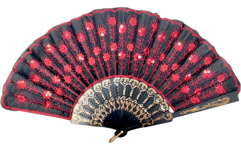 Leque Grande Brilhante Tecido Oriental Japones Estampado Dob(vermelho)