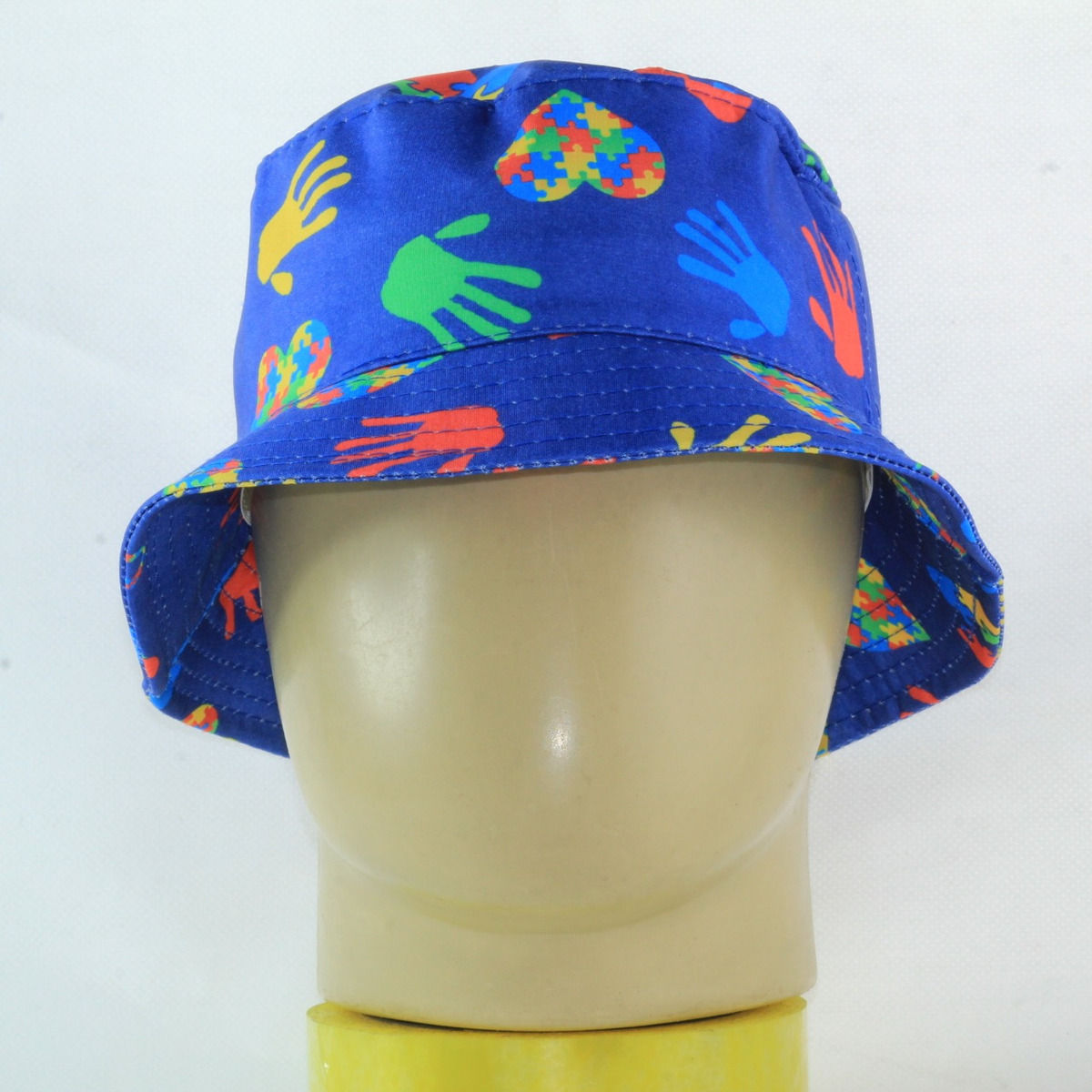 Chapéu Bucket Adulto Consciência Autismo Quebra-cabeça (azul-marinho,0-1 m)