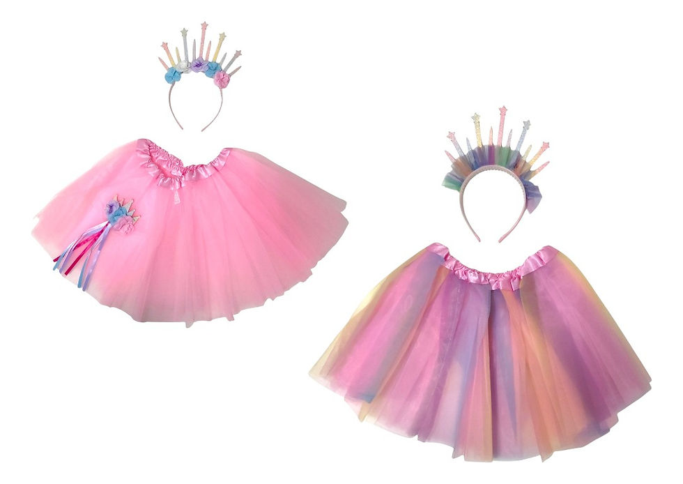 Kit Fantasia Saia Tule 30cm Tiara Princesa Castelo Infantil(rosa,único)