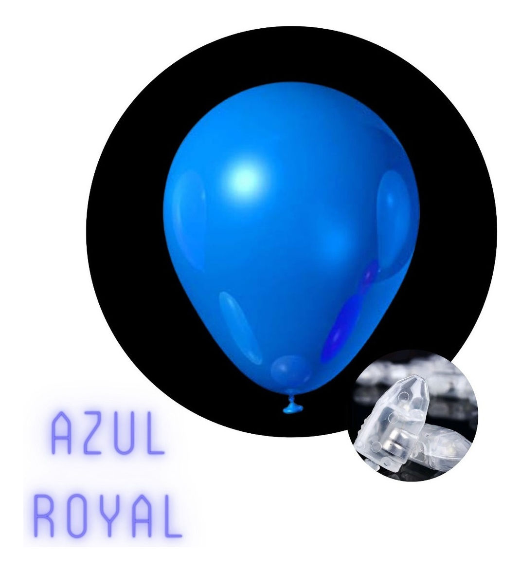 Balões Led Bexiga Luminosa Kit C/ 20 Und Temos Todas Cores(azul royal)