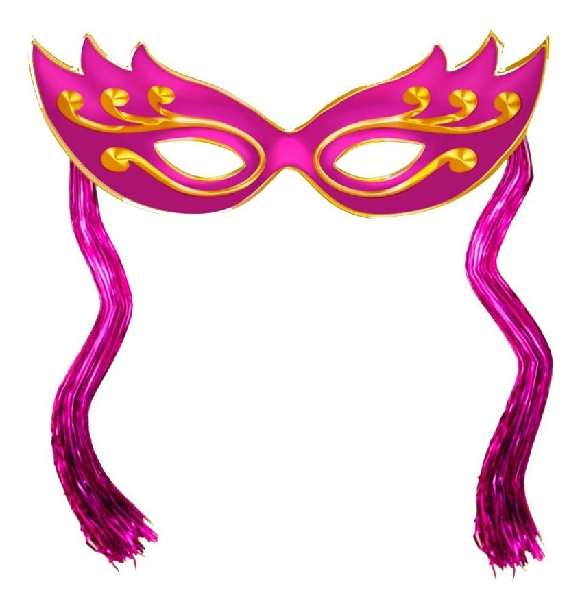 Máscara Carnaval Painel Rosa Para Decoração Com Chicote