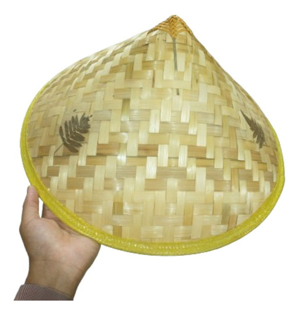 20 Chapéu Trançado De Bambu Fazendeiro Chinês(bege,un)