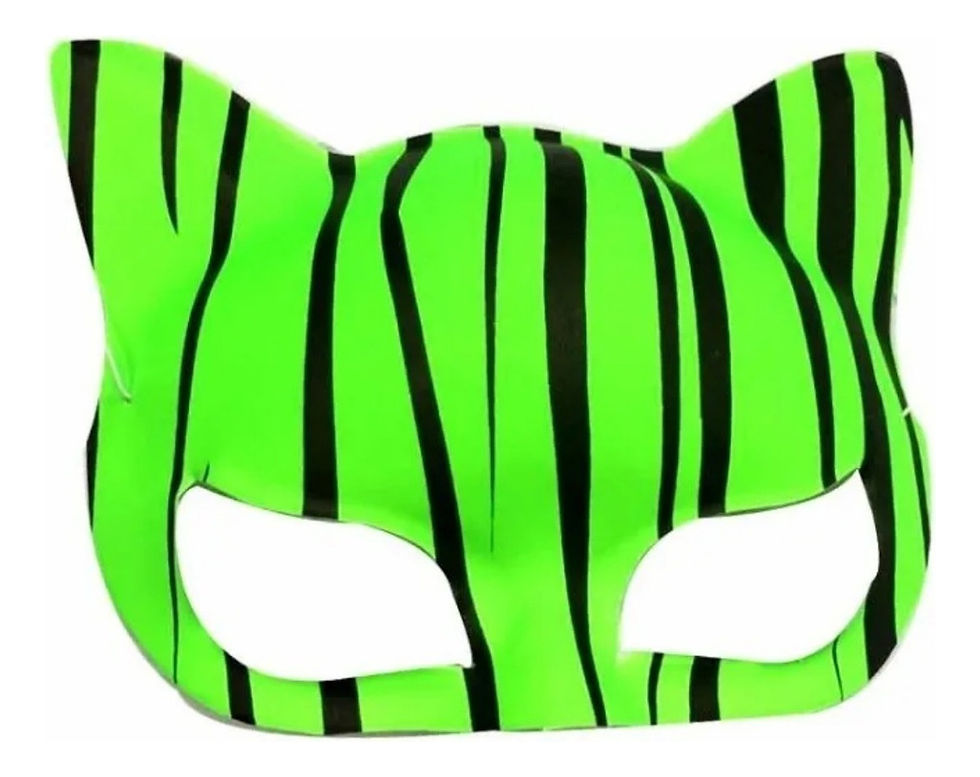 Mascara Mulher Gato C/ Elástico Festa Fantasia Amarela(verde 1)