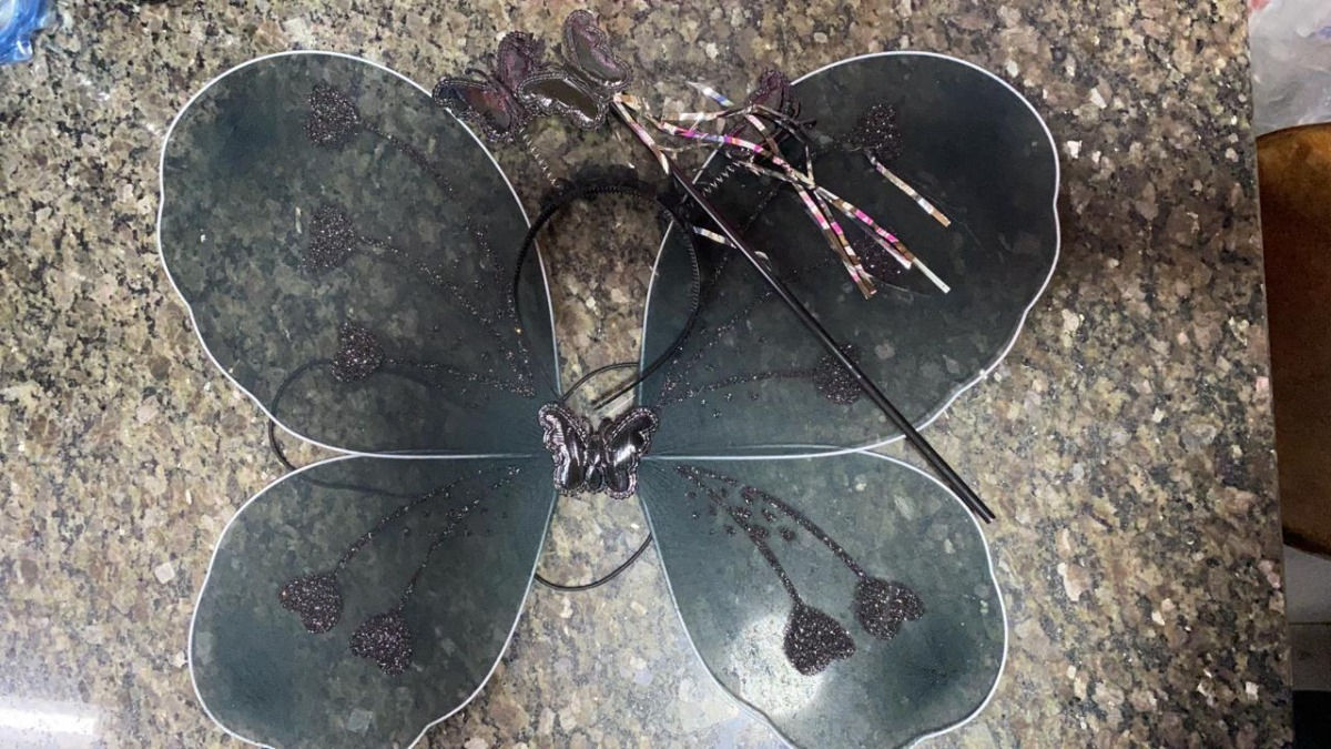 5 Asa Borboleta Fada Fantasia Festa Infantil Teatro Carnaval(preto)