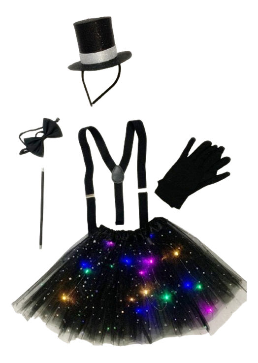 Fantasia Adulto Mágica Saia De Led Festas Carnaval Cosplay(branca)