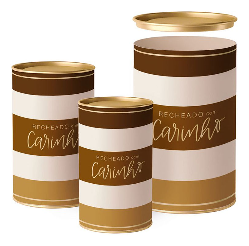 Lata Para Ovo De Páscoa Tons Chocolate Recheado Com Carinho (ovos de 350g)