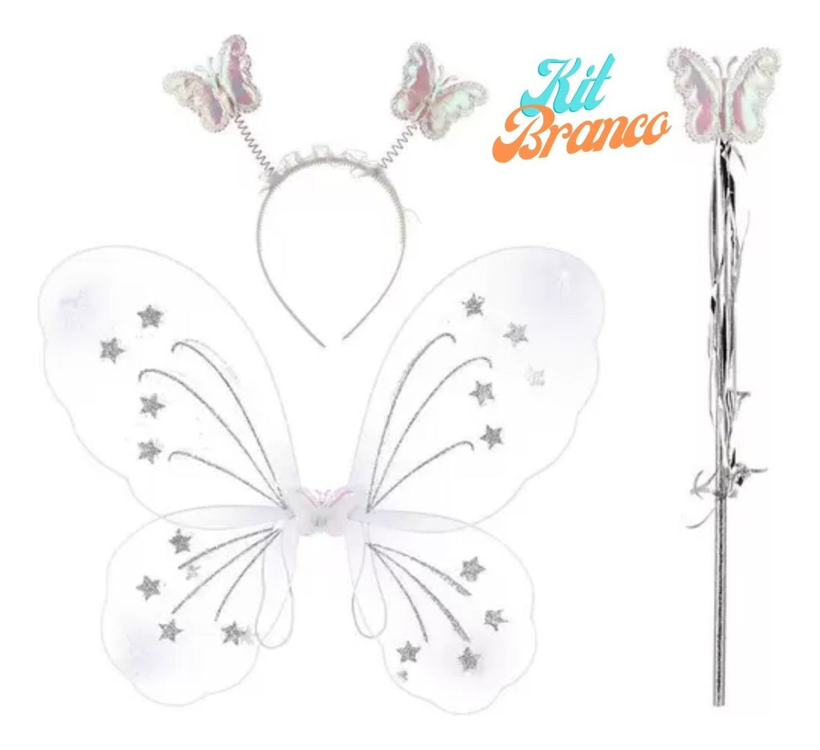 13 Asas Borboleta Fada Fantasia Festa Infantil Teatro Vídeos(branca)