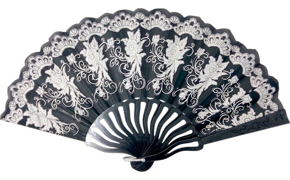 Leque Tecido Carnaval Festas Fantasia Casamento Oriental(preto)