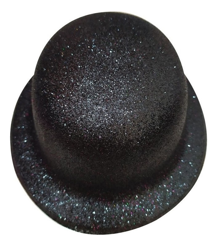 Chapéu Coquinho Glitter 10cm Altura Festa Casamento Fantasia(preta)