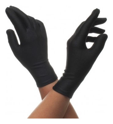 Luva Cetim Festa Fantasia Familia Amigos Moda Criatividade(preta,33cm)