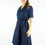 Thumbnail: front view Denim Dress With Adjustable Waist on model