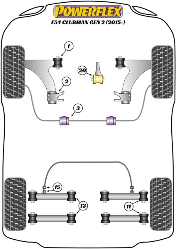 Thumbnail: Rear LATERAL ARM INNER BUSH - Powerflex Road Series
