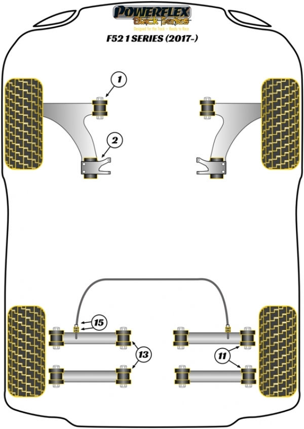 Miniatiūra: Front ARM REAR BUSH CASTER OFFSET - Powerflex Black Series