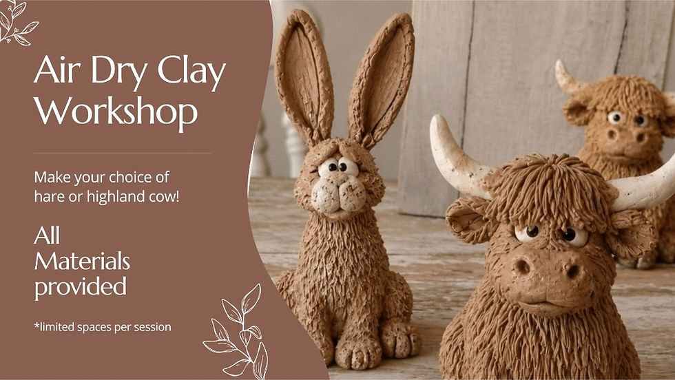 Stowmarket- Clay Highland Cow and Hare Workshop