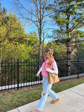 Girl walking and shopping