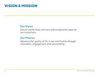 Vision and Mission Page for City Utilities' Brand Guidelines