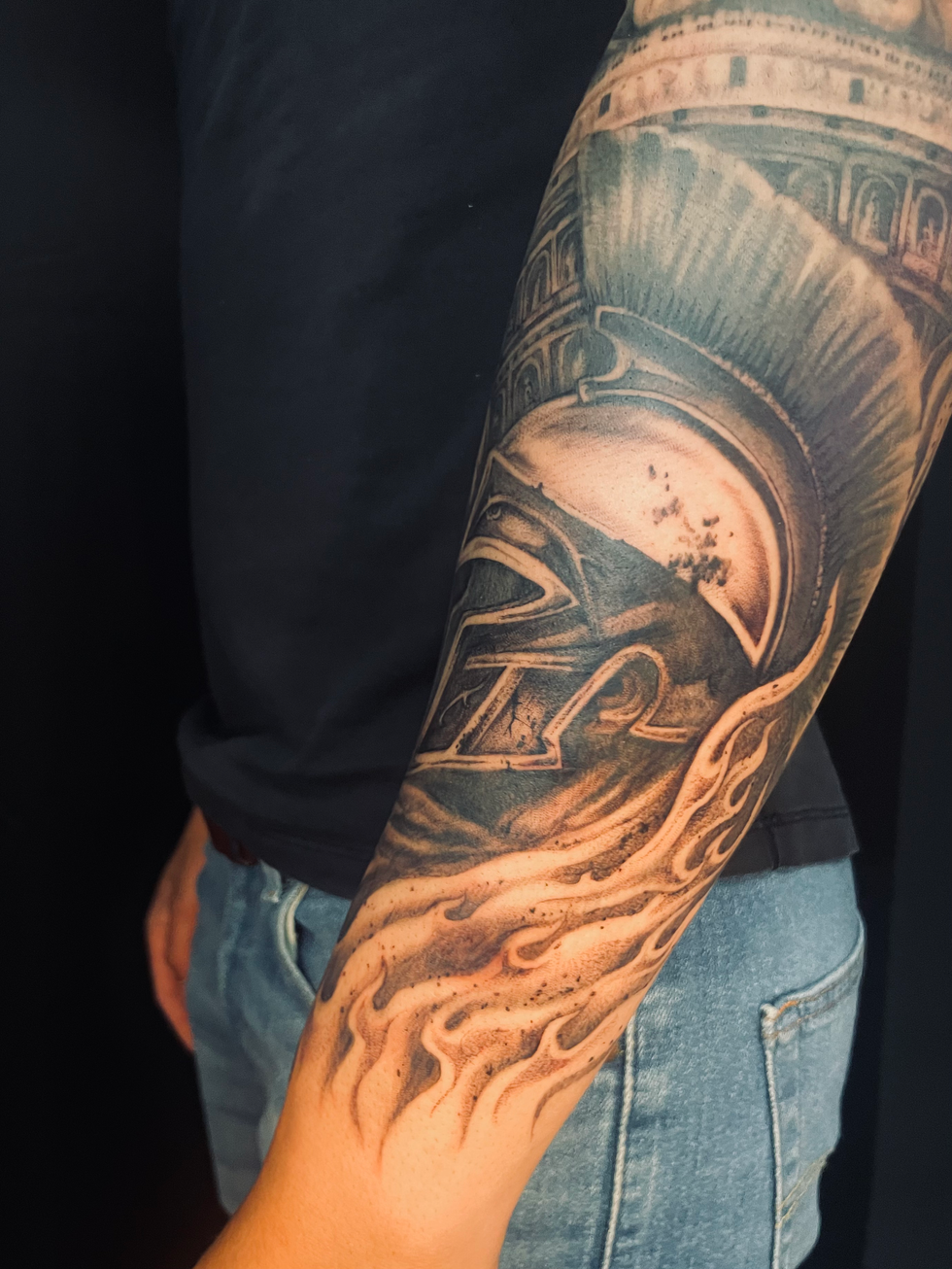 roman helmet tattoo