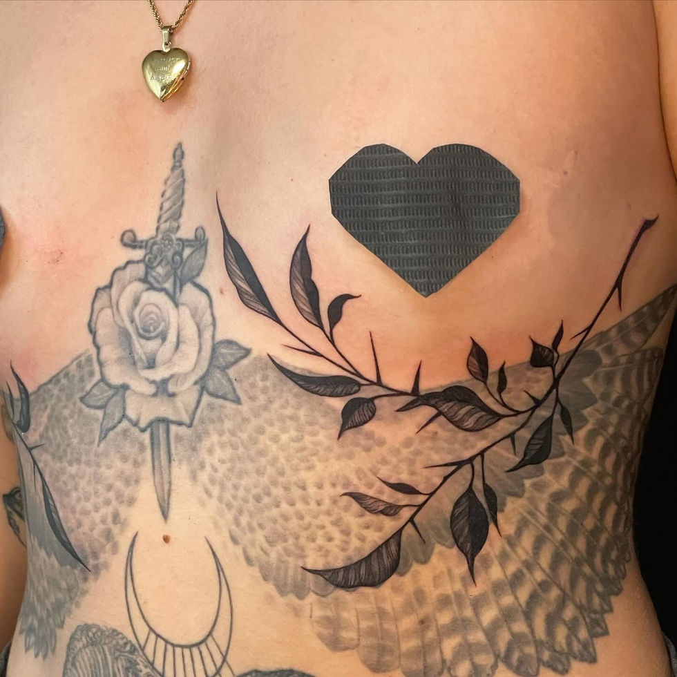 right side view of the floral piece