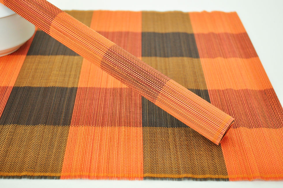 Thumbnail: handmade bamboo placemat wooden table mat brown red green blue orange yellow purple pink black cream