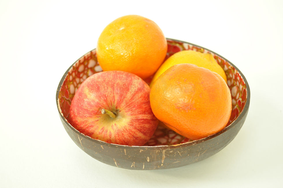 Thumbnail: wooden coconut bowl handmade decorative round bowl black brown cream blue red green lacquer egg shell seashell