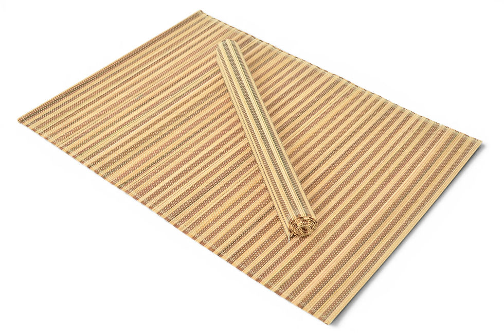 Thumbnail: handwoven bamboo placemat wooden table mat red cream green black brown orange blue yellow