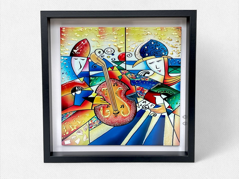 handcrafted wooden lacquer picture with 3D effect embossed painting, eggshell seashell inlay