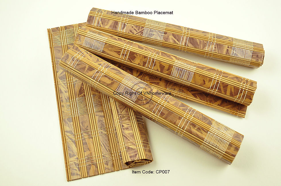 Thumbnail: handmade bamboo placemat wooden table mat brown red green blue orange yellow purple pink black cream