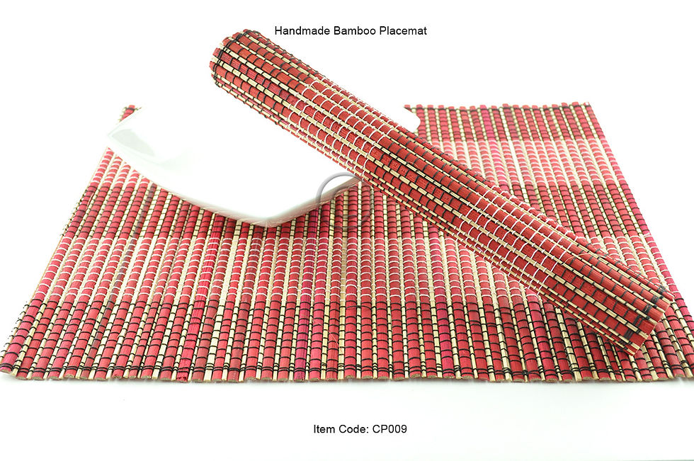 Thumbnail: handmade bamboo placemat wooden table mat brown red green blue orange yellow purple pink black cream