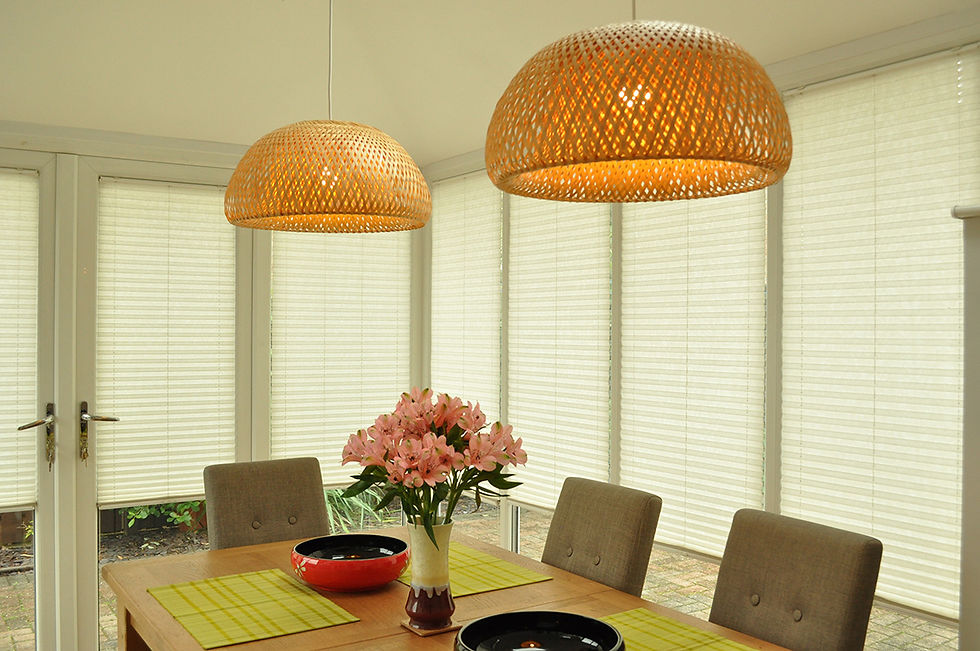 Thumbnail: large pendant lampshade and light shade of dome round shape handcrafted from sustainable bamboo rattan in natural brown