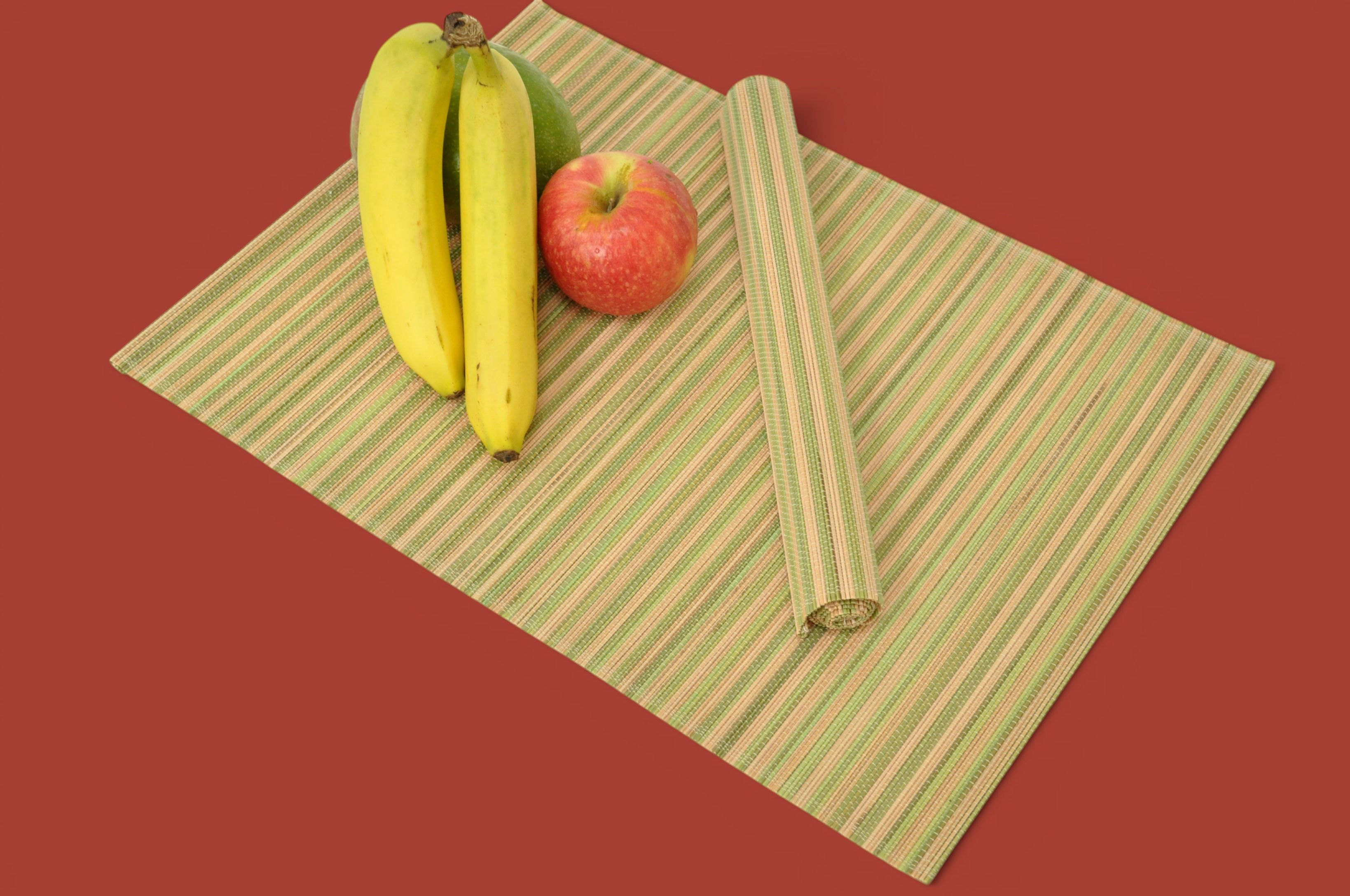 handwoven bamboo placemat wooden table mat red cream green black brown orange blue yellow