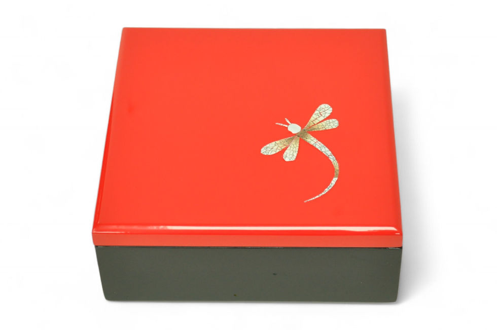 Thumbnail: eco friendly lacquer box wooden container handmade decorative box green red black