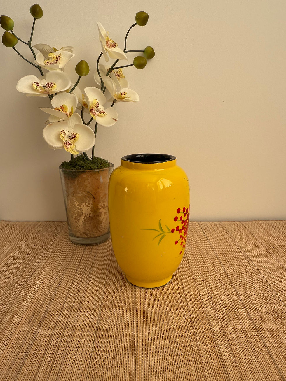 Thumbnail: Handmade wooden lacquer pen pot dry flower vase hand painted Orange, Green,Red,Blue,Yellow,Purple,Black