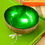 Thumbnail: handcrafted coconut wood decorative round bowl coated with silver leaf green