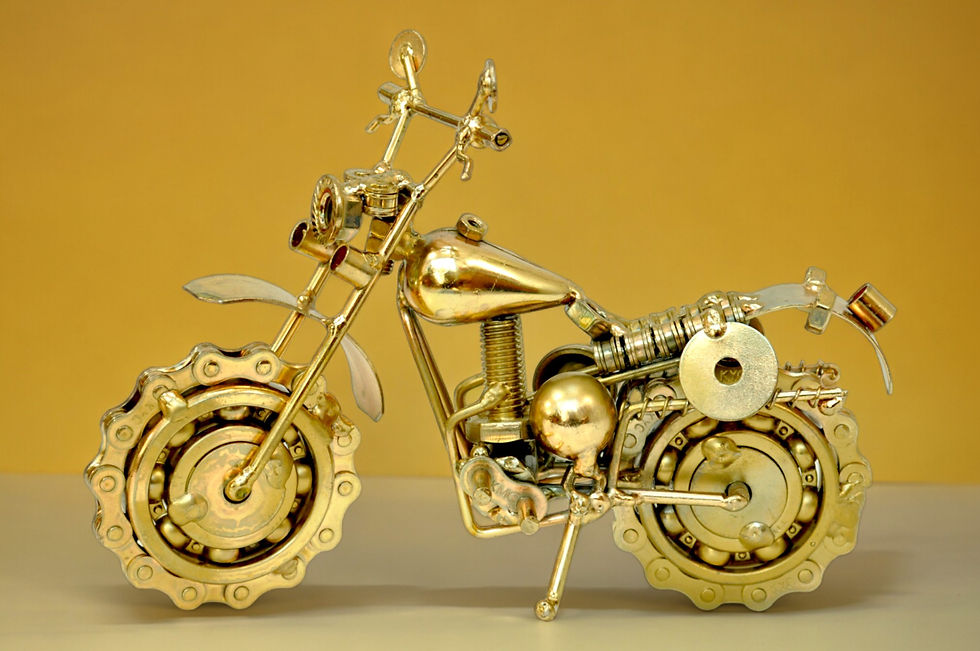 Thumbnail: Motorbike Harley Davidson Model collectable metal motorbike for display gifts, silver chrome gold