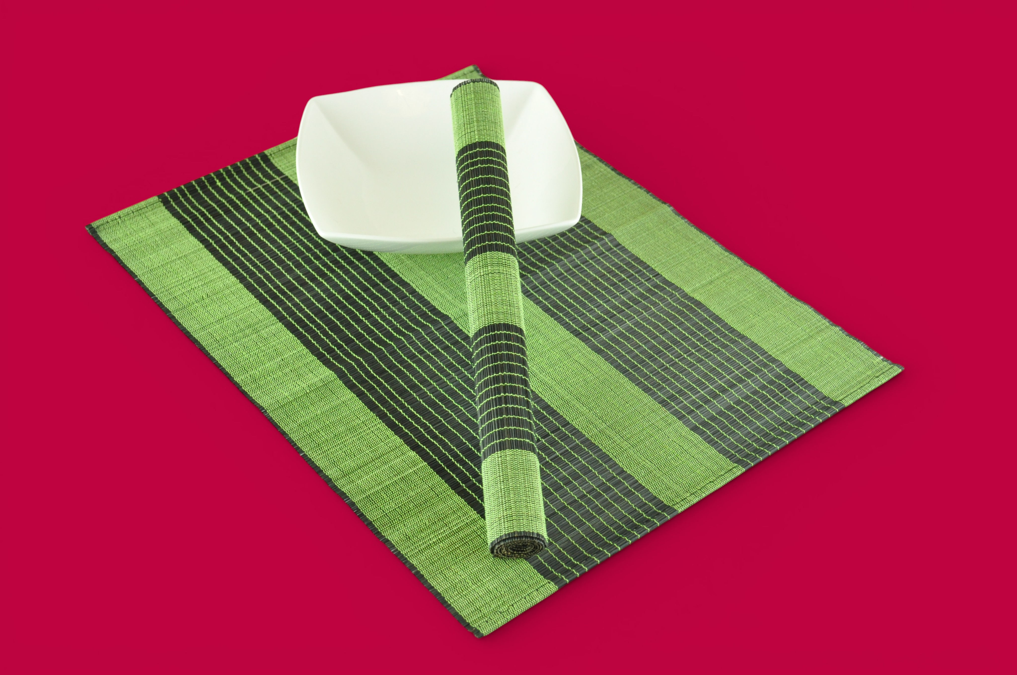 handwoven bamboo placemat wooden table mat red cream green black brown orange blue yellow