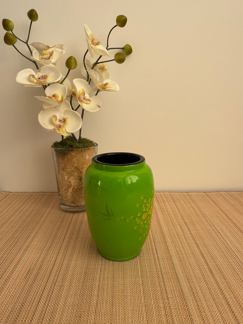 Thumbnail: Handmade wooden lacquer pen pot dry flower vase hand painted Orange, Green,Red,Blue,Yellow,Purple,Black