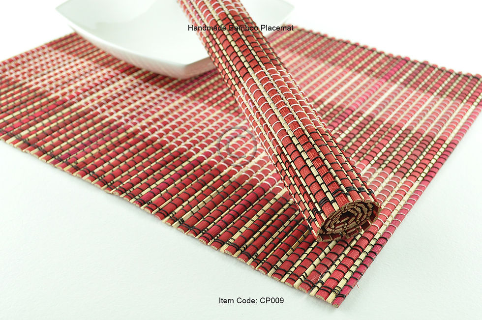 Thumbnail: handmade bamboo placemat wooden table mat brown red green blue orange yellow purple pink black cream