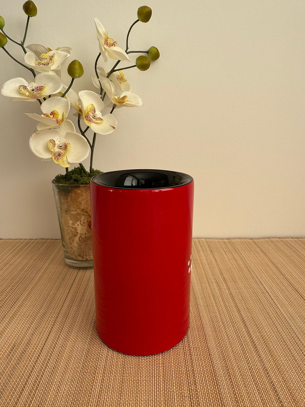 Thumbnail: Handmade wooden lacquer pen pot dry flower vase hand painted Orange, Green,Red,Blue,Yellow,Purple,Black