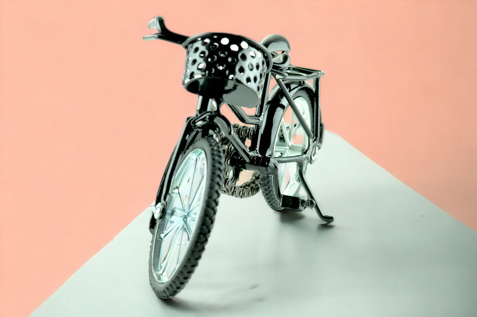 Thumbnail: lady bicycle model collectible metal bike for display black