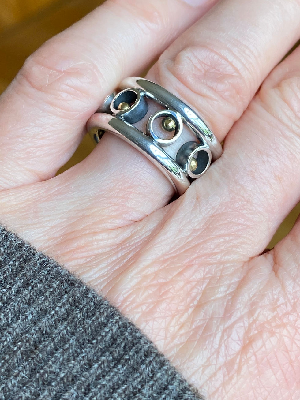 Thumbnail: KAJMR 72  silver and 18ct ring