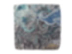 Thumbnail: Gray and turquoise patterns - 100% Silk