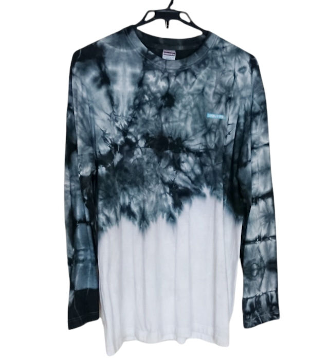 XLサイズ 長袖 Tシャツ 黒色と白色 イレギュラー LTIRK&W