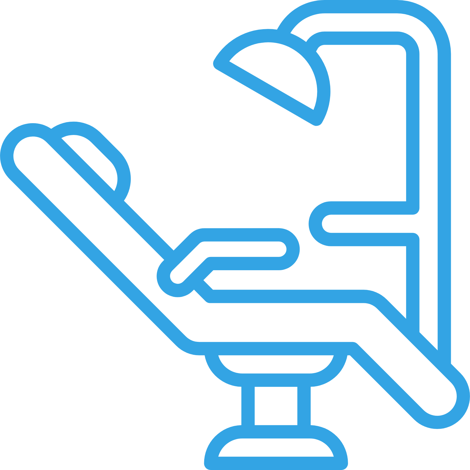 Dental chair icon.