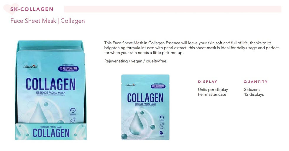 Thumbnail: COLLAGEN REJUVENATING ESSENCE FACIAL MASK (DISPLAY) - 12PCS