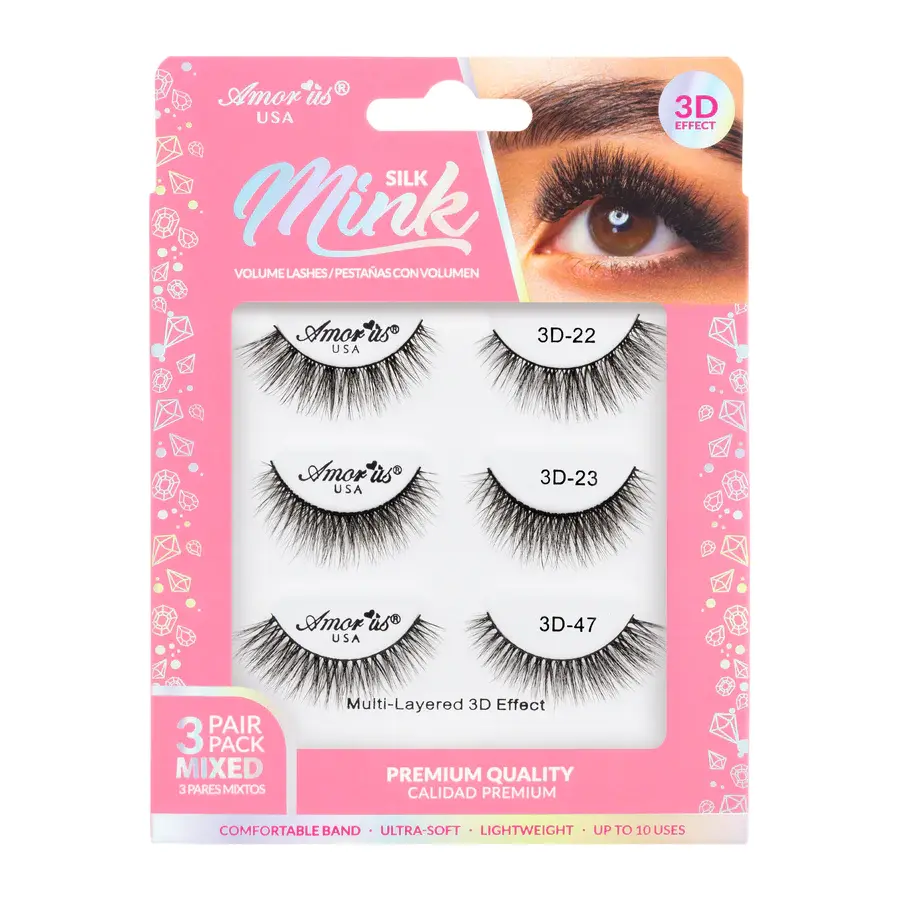 3D SILK MINK LASHES, GOOD QUALITY, NATURAL, AFFORDABLE, PACK OF LASHES, MULTIPLE STYLES
