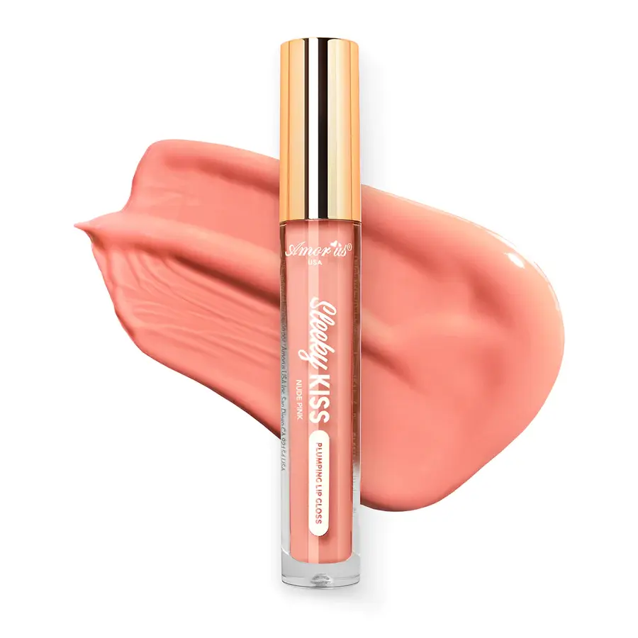 NUDE PINK LIP GLOSS, GLOSSY, LUSCIOUS LIPS, SHINY, BEAUTIFUL