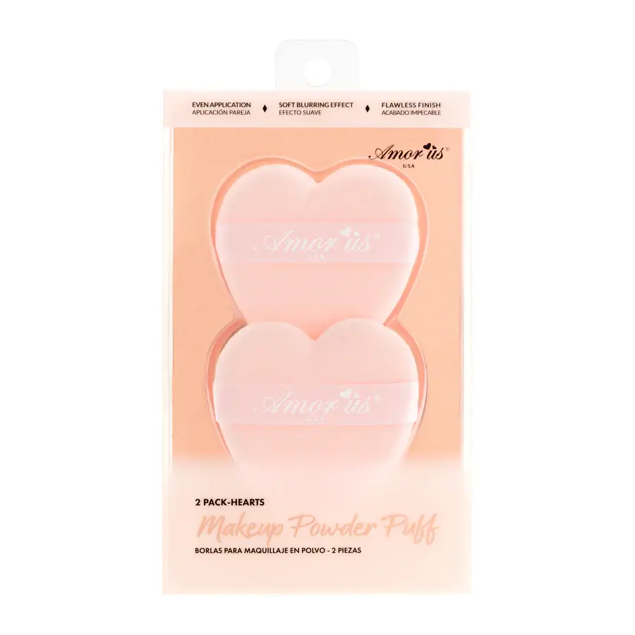 Thumbnail: MAKEUP POWDER PUFF / HEART-(12PCS)